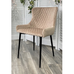 Стул САЛЬЕРИ, цвет бежевый #C03, велюр / черный каркас М-City