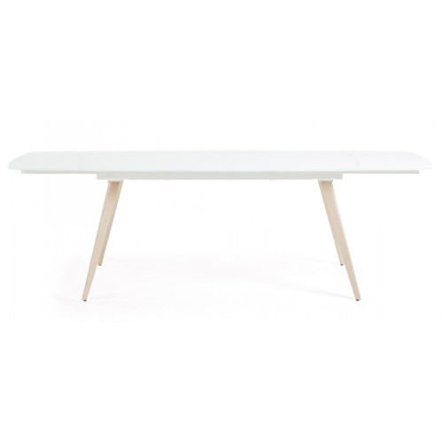 Стол ELIOT 140 Super white glass+Wood М-City