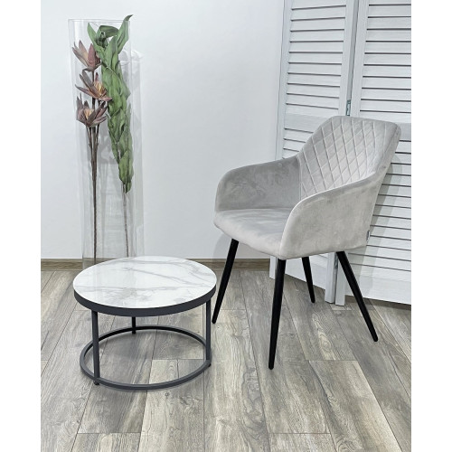 Стул BRANDY BLUVEL-03 светло-серый/ черный каркас, М-City