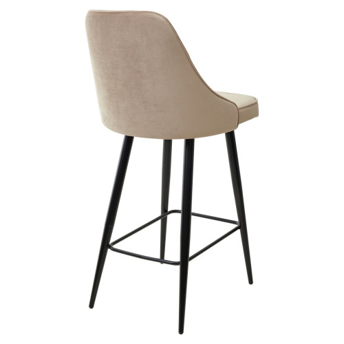 Полубарный стул NEPAL-PB БЕЖЕВЫЙ #5, велюр/ черный каркас (H=68cm) М-City