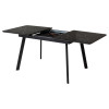 Стол АРУБА 140 ЧЕРНЫЙ МРАМОР, стекло / черный каркас М-City