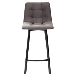 Полубарный стул CHILLI-QB SQUARE графит #14, велюр / черный каркас (H=66cm) М-City