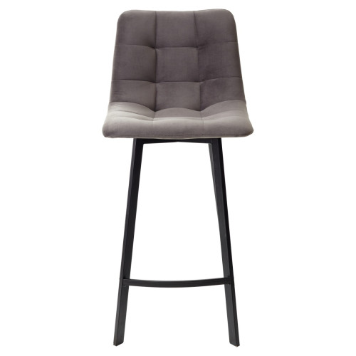 Полубарный стул CHILLI-QB SQUARE графит #14, велюр / черный каркас (H=66cm) М-City