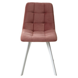 Стул CHILLI-Q SQUARE розовый #15, велюр / белый каркас М-City
