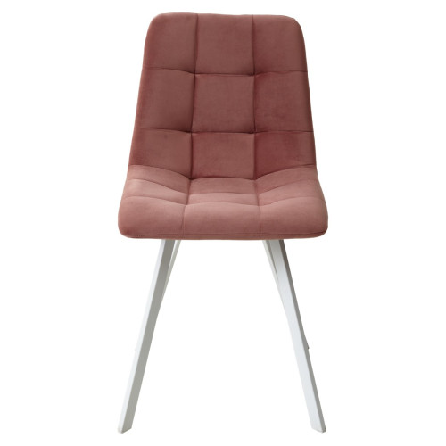 Стул CHILLI-Q SQUARE розовый #15, велюр / белый каркас М-City