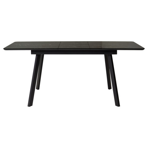 Стол АРУБА 140 ЧЕРНЫЙ МРАМОР, стекло / черный каркас М-City