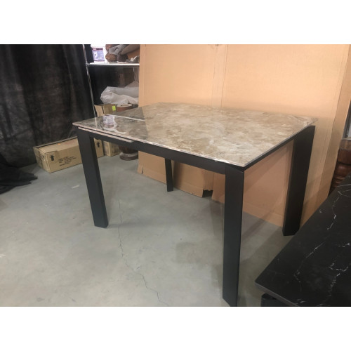 Стол CORNER 120 GLOSS ATHENS BROWN SINTERED STONE / BLACK М-City