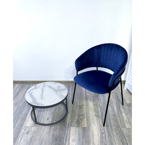 Стул ГЕММА, цвет Синий Confetti, велюр / черный каркас М-City