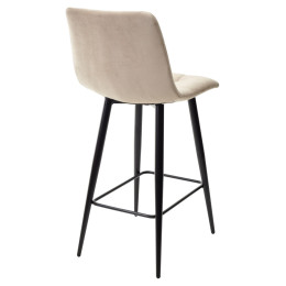 Полубарный стул CHILLI-QB бежевый #5, велюр / черный каркас (H=66cm) М-City