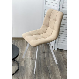 Стул CHILLI-Q SQUARE бежевый #5, велюр / белый каркас М-City