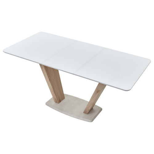 Стол Прага 120 БЕЛЫЙ, стекло/ ВЯЗ М-City