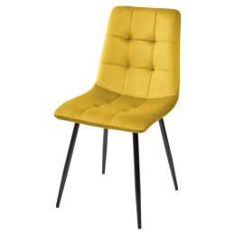 Стул BARI UF910-10 YELLOW, велюр / черный каркас М-City