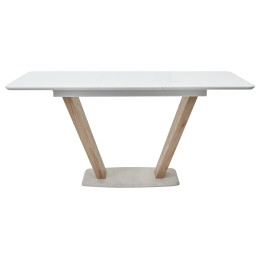 Стол Прага 120 БЕЛЫЙ, стекло/ ВЯЗ М-City