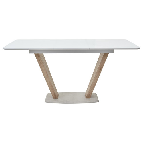 Стол Прага 120 БЕЛЫЙ, стекло/ ВЯЗ М-City