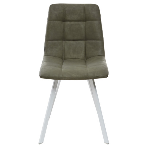 Стул CHILLI SQUARE RU-04 экокожа хаки, PU/ белый каркас М-City