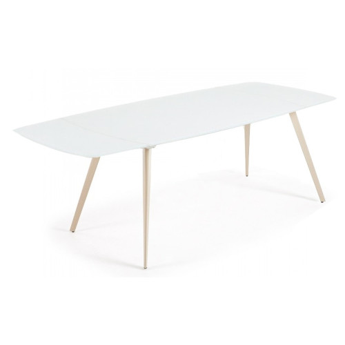 Стол ELIOT 140 Super white glass+Wood М-City