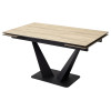 Стол Ниагара 140 Светлое дерево, итальянская керамика / черный каркас М-City
