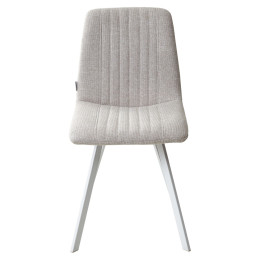 Стул ELVIS WZ2042-02 светло-бежевый фактурный велюр / белый каркас М-City