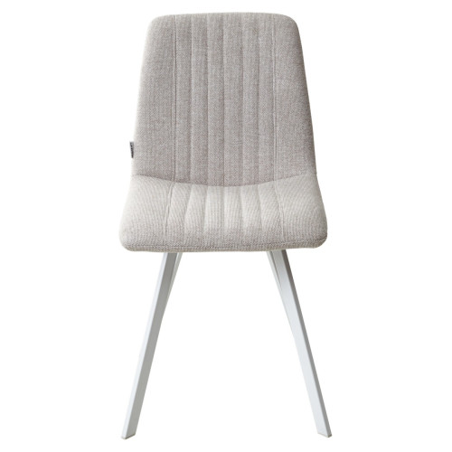 Стул ELVIS WZ2042-02 светло-бежевый фактурный велюр / белый каркас М-City