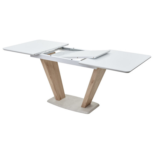 Стол Прага 120 БЕЛЫЙ, стекло/ ВЯЗ М-City