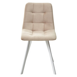 Стул CHILLI-Q SQUARE бежевый #5, велюр / белый каркас М-City