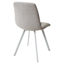 Стул ELVIS WZ2042-02 светло-бежевый фактурный велюр / белый каркас М-City