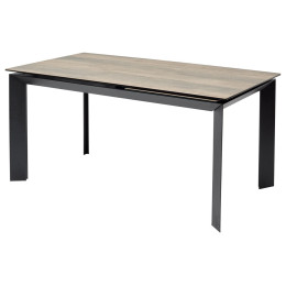 Стол CREMONA 140 KL-61 под дерево, итальянская керамика/ черный каркас М-City