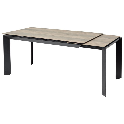 Стол CREMONA 140 KL-61 под дерево, итальянская керамика/ черный каркас М-City