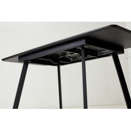 Стол АРУБА 140 ЧЕРНЫЙ МРАМОР, стекло / черный каркас М-City