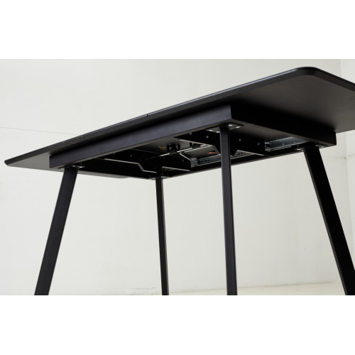 Стол АРУБА 140 ЧЕРНЫЙ МРАМОР, стекло / черный каркас М-City