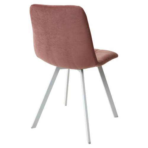 Стул CHILLI-Q SQUARE розовый #15, велюр / белый каркас М-City