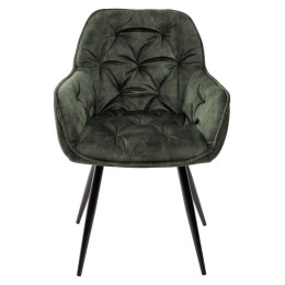 Стул MALTA 912-04 серо-зеленый, велюр/черный каркас M-City