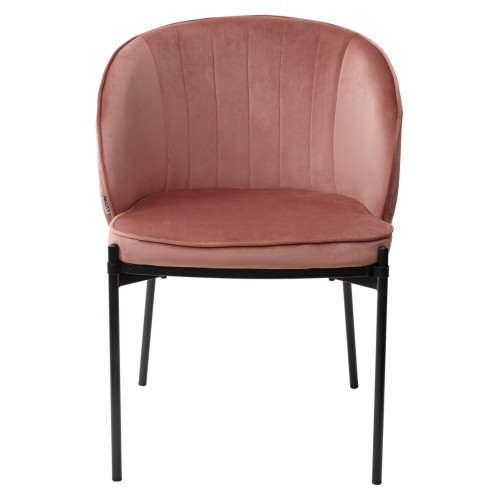 Стул DIANA BLUVEL-52 PINK, велюр/ черный каркас М-City