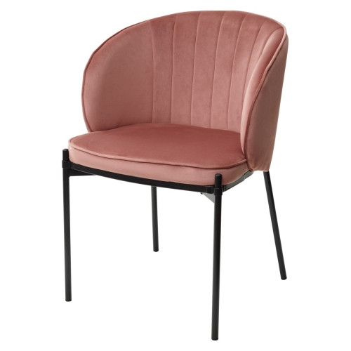 Стул DIANA BLUVEL-52 PINK, велюр/ черный каркас М-City
