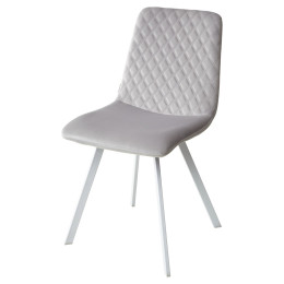 Стул DAIQUIRI BLUVEL-03 LIGHT GREY / белый каркас, велюр М-City