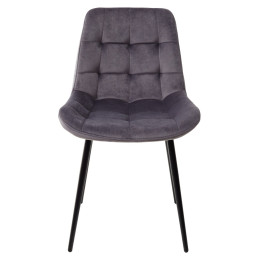 Стул ХОФМАН, цвет темно-серый B-27, велюр, 2шт./1к / черный каркас М-City