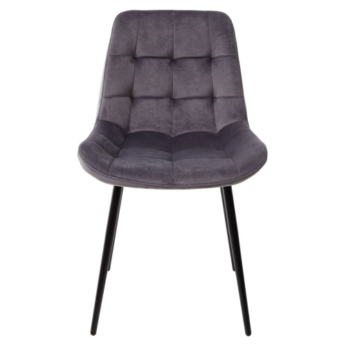 Стул ХОФМАН, цвет темно-серый B-27, велюр, 2шт./1к / черный каркас М-City