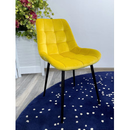 Стул ХОФМАН, цвет желтый #H19, велюр / черный каркас 4 шт./1 к М-City