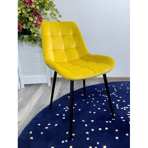 Стул ХОФМАН, цвет желтый #H19, велюр / черный каркас 4 шт./1 к М-City