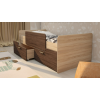 Кровать с бортиком и ящиками Умка