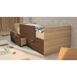 Кровать с бортиком и ящиками "Умка"