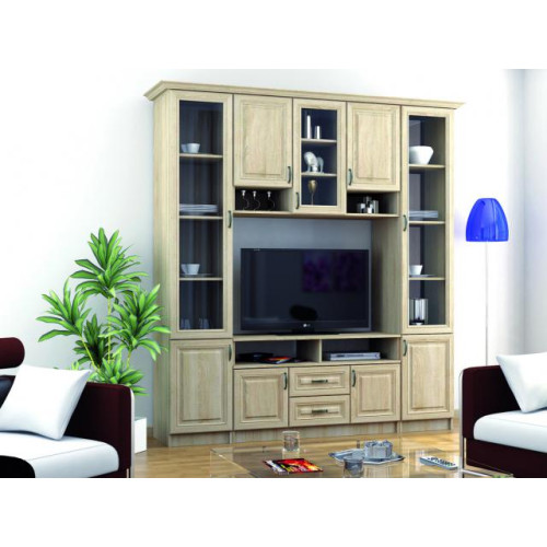 Гостиная «Империя 2» Рамочный фасад (Дуб сонома / Дуб сонома)