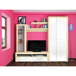 Гостиная «Марсель-1» (Дуб сонома / Акрил белый)