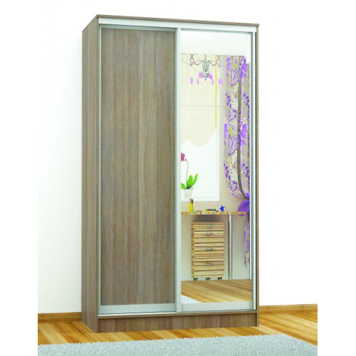 Шкаф-купе «Комфорт-2 (1200 мм)» с одним зеркалом (Ясень шимо)
