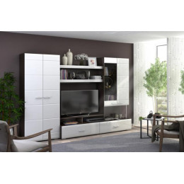 Гостиная «Вегас-1» (Венге/Белый глянец)