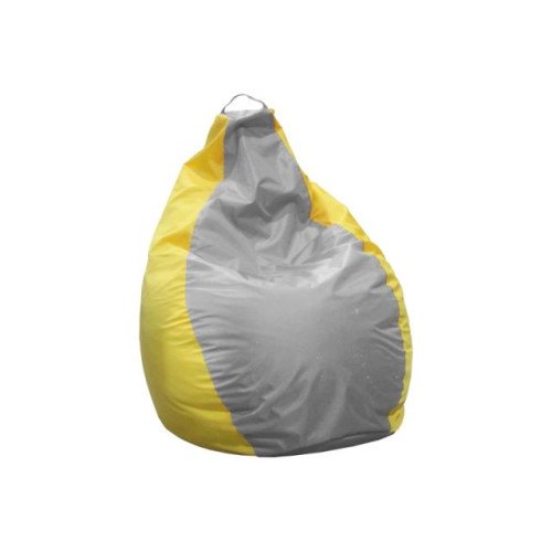 Пуф Груша оксфорд желтый/серый