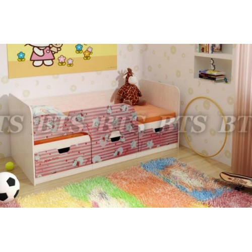 Детская кровать Минима (Дуб Атланта/Pink)