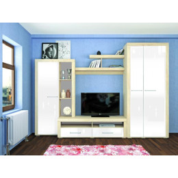Гостиная «Марсель-2» (Дуб сонома / Акрил белый)