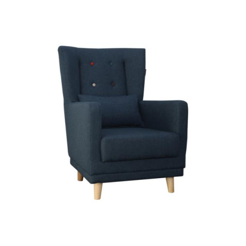 Кресло Клементина с цв.пуговицами темпо 7 синий