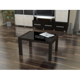 Стол журнальный "Кристалл" с черным стеклом (с фацетом)